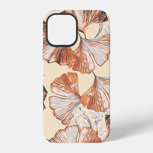 Gingko with fruits seamless pattern. Watercolor fl iPhone Case (Back)