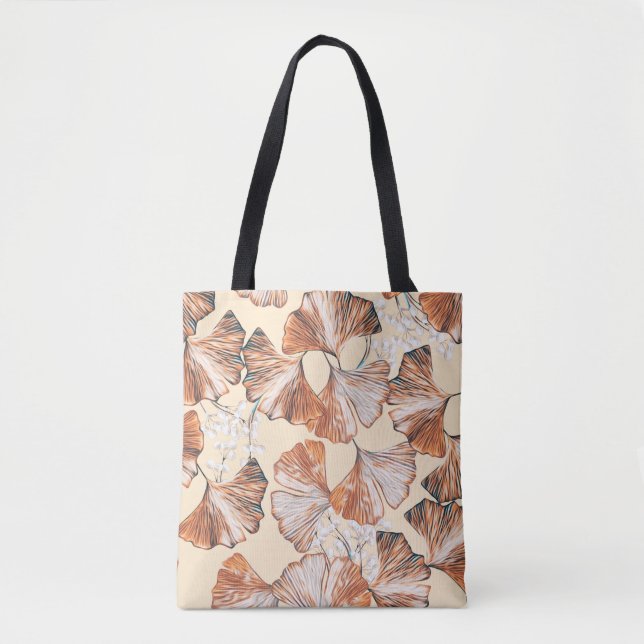 Gingko with fruits seamless pattern. Watercolor fl Tote Bag (Front)