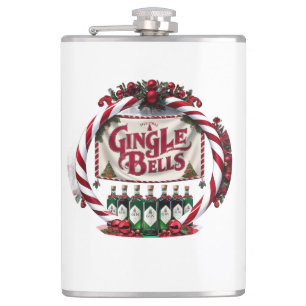 Gingle Bells Christmas Gin Display Hip Flask