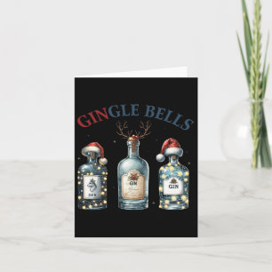 Gingle Bells Funny Gin Gin Bells Christmas Tree Me Card