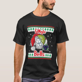 Gingle Bells Gin Tonic Glass Santa Ugly T-Shirt