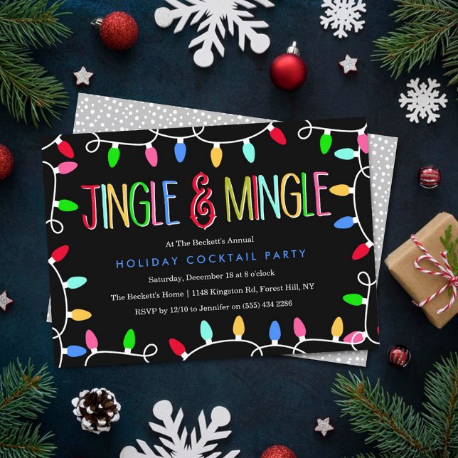 Gingle & Mingle | Christmas Holiday Cocktail Party Invitation (Creator Uploaded)