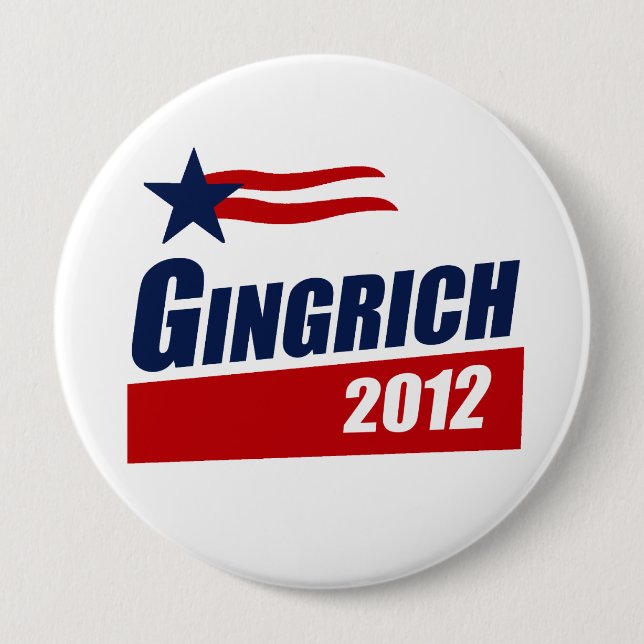 GINGRICH 2012 Banner 10 Cm Round Badge (Front)