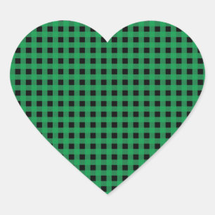 Ginham Green and Black Heart Sticker
