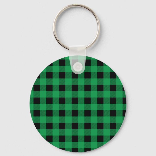 Ginham Green and Black Key Ring (Front)