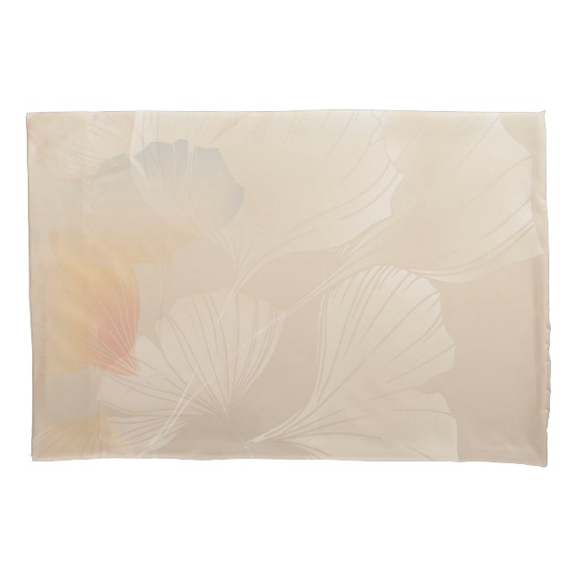 Ginkgo Biloba Botanical Abstract Graphic Art Blush Pillowcase (Front)