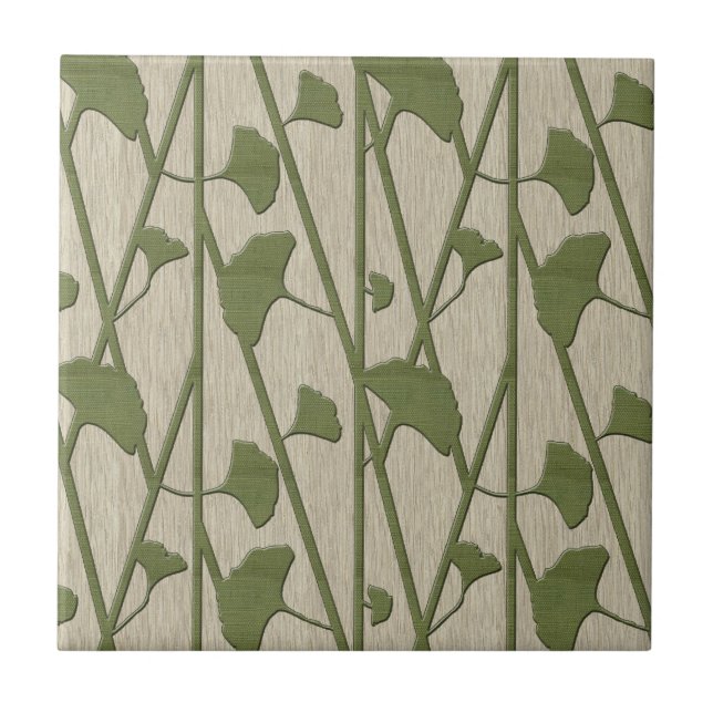 ginkgo biloba ceramic tile (Front)