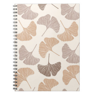 Ginkgo biloba: dry seamless design. notebook