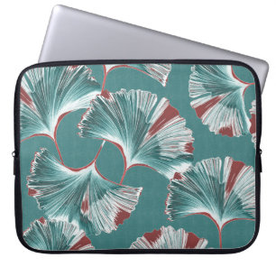 Ginkgo biloba leaf, tablecloth pattern. laptop sleeve