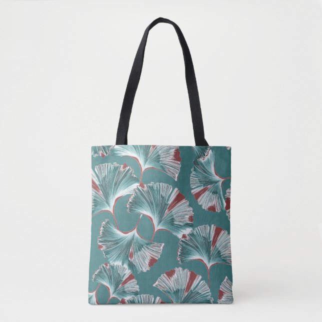Ginkgo biloba leaf, tablecloth pattern. tote bag (Front)