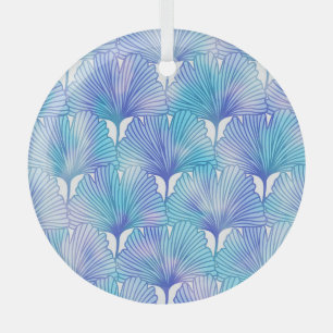 Ginkgo Biloba Leaves Autumn Pattern Glass Tree Decoration