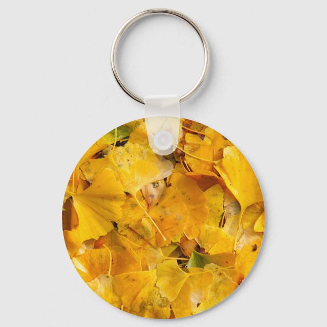 Ginkgo Biloba leaves Key Ring (Front)