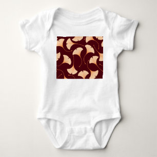 Ginkgo biloba leaves, seamless floral pattern. baby bodysuit