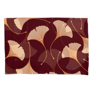 Ginkgo biloba leaves, seamless floral pattern. pillowcase