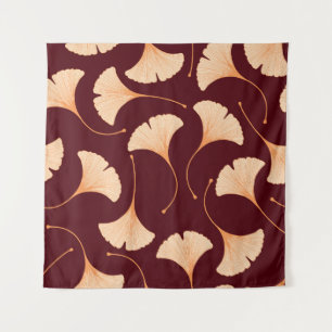 Ginkgo biloba leaves, seamless floral pattern. tapestry