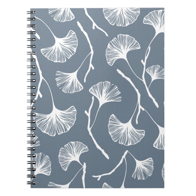 Ginkgo biloba leaves seamless pattern notebook (Front)