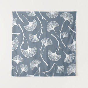 Ginkgo biloba leaves seamless pattern tapestry