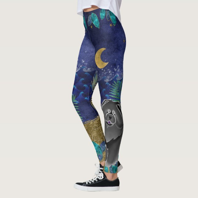 GINKGO black chow celestial ocean leggings (Left)