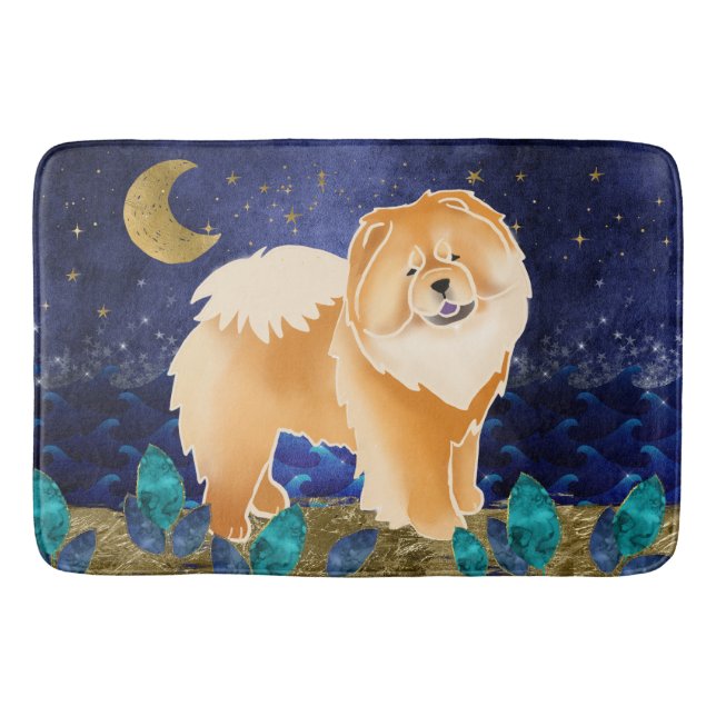 GINKGO CHOW  Red  Crate/Bath Mat in 3 sizes (Front)