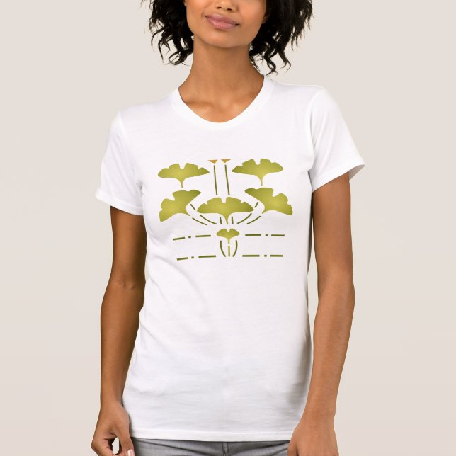 "Ginkgo Frieze" Stencil Design by Helen Foster T-Shirt (Front)