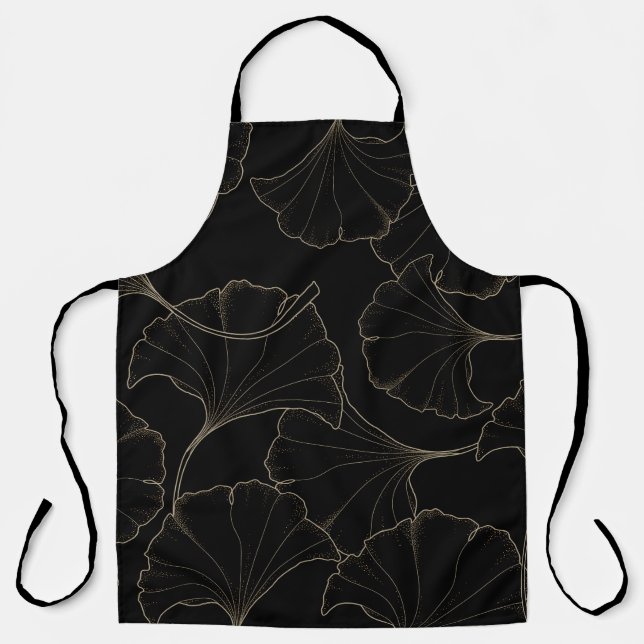 Ginkgo Gold: Luxury Vintage Design Apron (Front)
