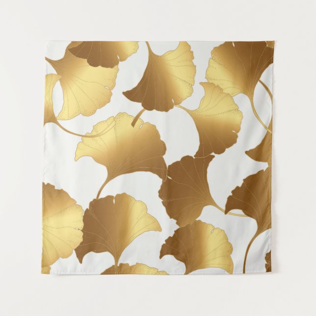 Ginkgo Gold: Luxury Vintage Design. Tapestry (Front)