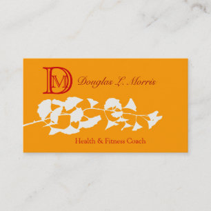 Ginkgo Illustration with Monogram Business Card