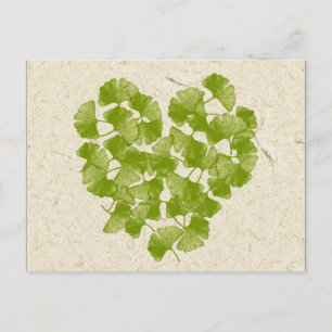 Ginkgo Leaf Heart Postcard