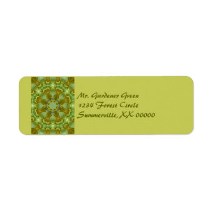 Ginkgo Leaf Kaleidoscope Mandala Return Address Label