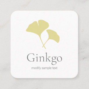 Ginkgo Leaf Logo Square Business Card
