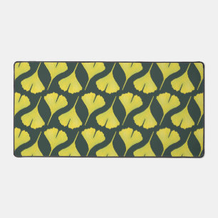 Ginkgo Leaf Pattern Green Botanical Desk Mat