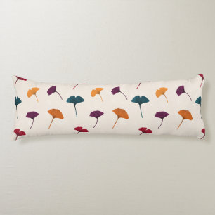 Ginkgo Leaf Pattern Watercolor Fall Autumn Colours Body Cushion