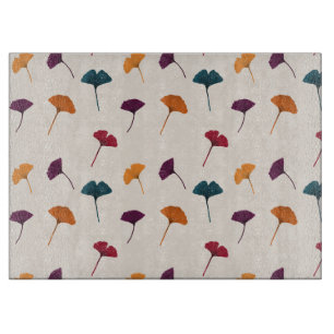 Ginkgo Leaf Pattern Watercolor Fall Autumn Colours Cutting Board