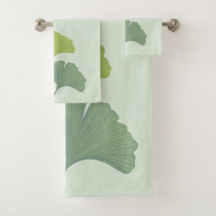 Ginkgo Leaves Customisable Background Colours  Bath Towel Set