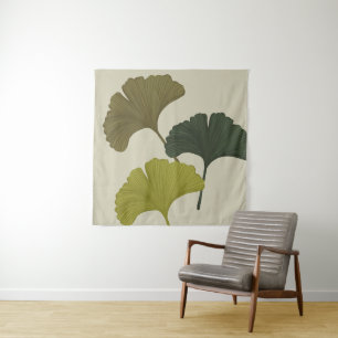 Ginkgo Leaves Customisable Background Colours  Tapestry