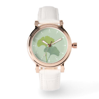 Ginkgo Leaves Customisable Background Colours  Watch