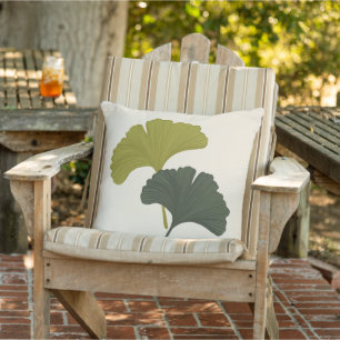 Ginkgo Leaves Customizable Background Colors Cushion