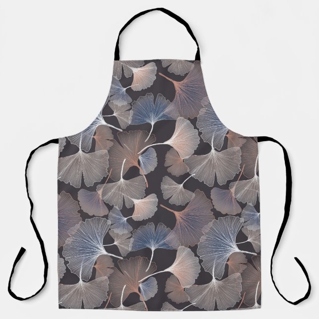 Ginkgo leaves: elegant natural pattern. apron (Front)