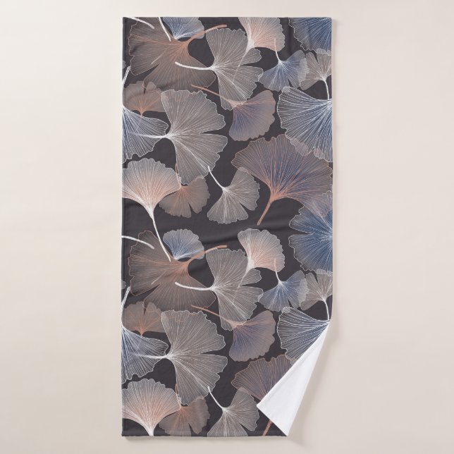 Ginkgo leaves: elegant natural pattern. bath towel (Bath Towel)