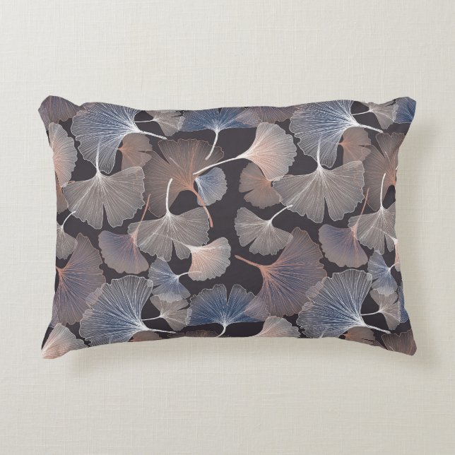 Ginkgo leaves: elegant natural pattern. decorative cushion (Front)