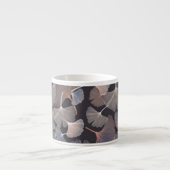 Ginkgo leaves: elegant natural pattern. espresso cup (Front)