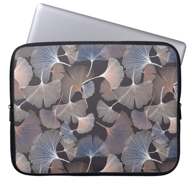 Ginkgo leaves: elegant natural pattern. laptop sleeve (Front)
