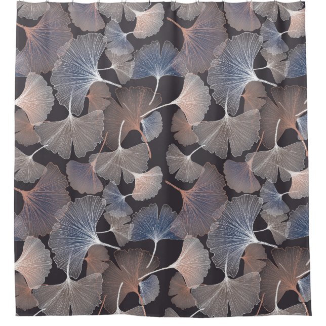 Ginkgo leaves: elegant natural pattern. shower curtain (Front)
