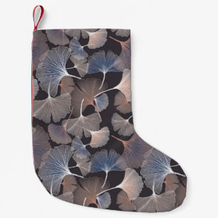 Ginkgo leaves: elegant natural pattern. small christmas stocking