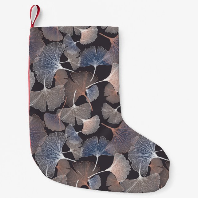 Ginkgo leaves: elegant natural pattern. small christmas stocking (Front)