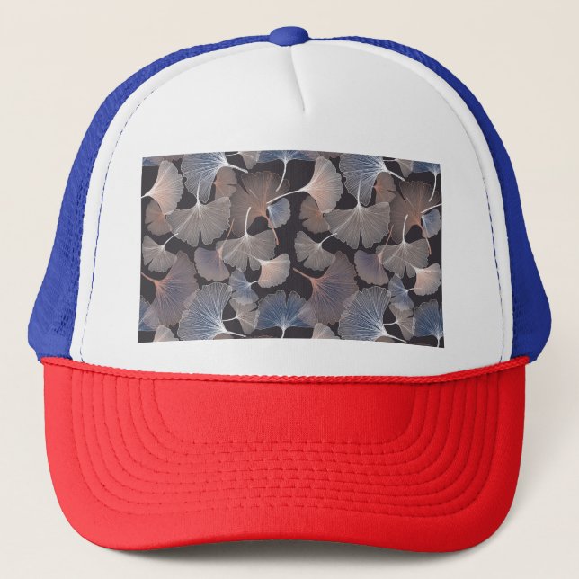 Ginkgo leaves: elegant natural pattern. trucker hat (Front)