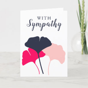 Ginkgo Leaves Modern With Sympathy Condolences Card