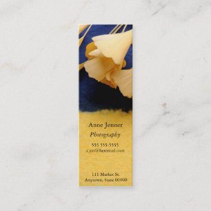 Ginkgo leaves on texture bookmark mini business card