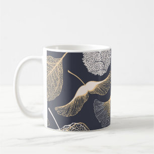 Ginkgo Leaves: Seamless Floral Elegance. Coffee Mug
