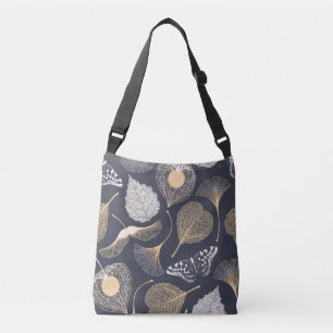 Ginkgo Leaves: Seamless Floral Elegance. Crossbody Bag